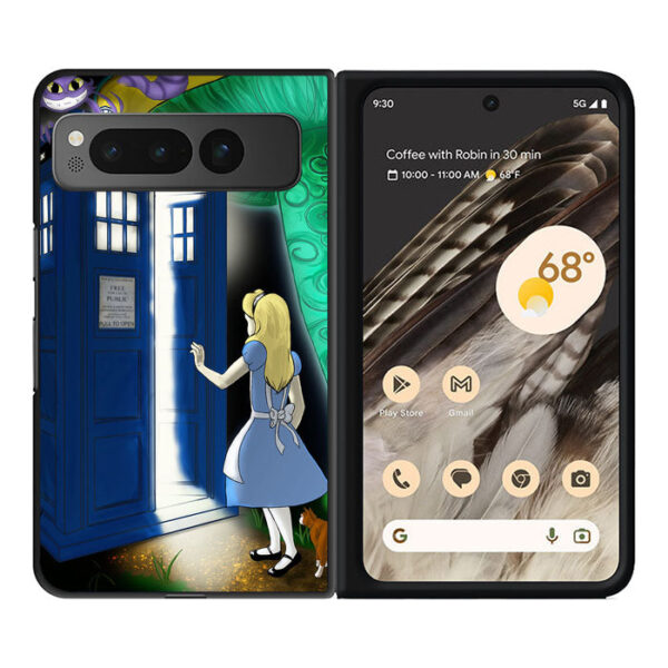 Alice Wonderland On Tardis Google Pixel Fold CT0231