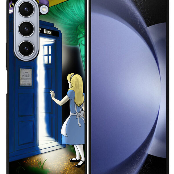 Alice Wonderland On Tardis Samsung Galaxy Z Fold 5 2023 5G Case CT0231