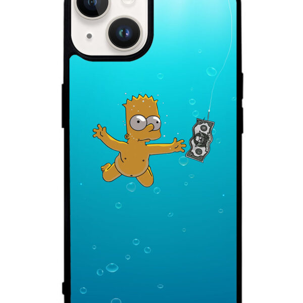 Bart Simpsons Nevermind Nirvana iPhone 14 Plus Case CT9891