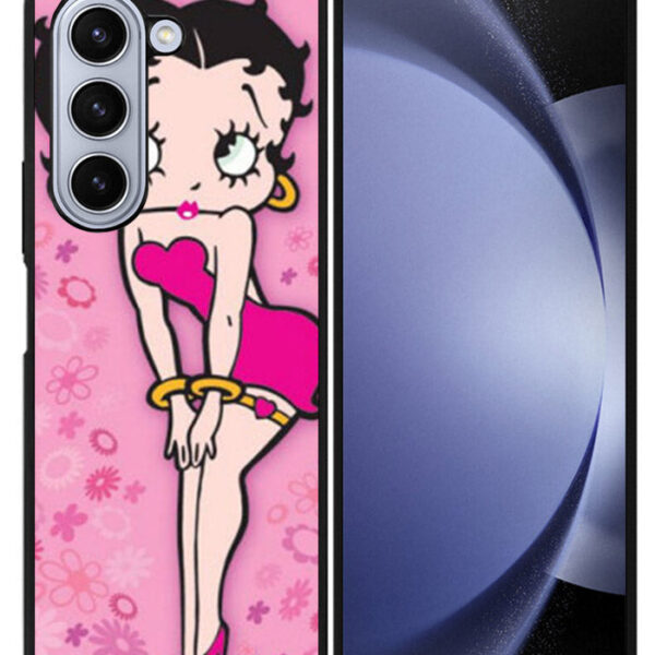 Betty Boop Pink Background flowers Samsung Galaxy Z Fold 5 2023 5G Case CT1885