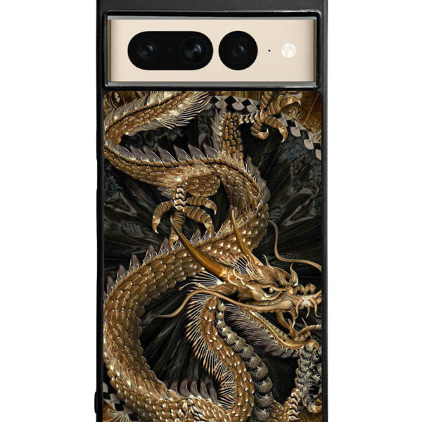 Black And Gold Dragon Google Pixel 7 Pro Case CT7940