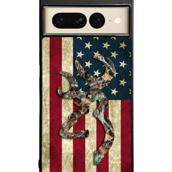 Browning Deer Real Tree Camo USA Flag Google Pixel 7 Pro Case CT1237