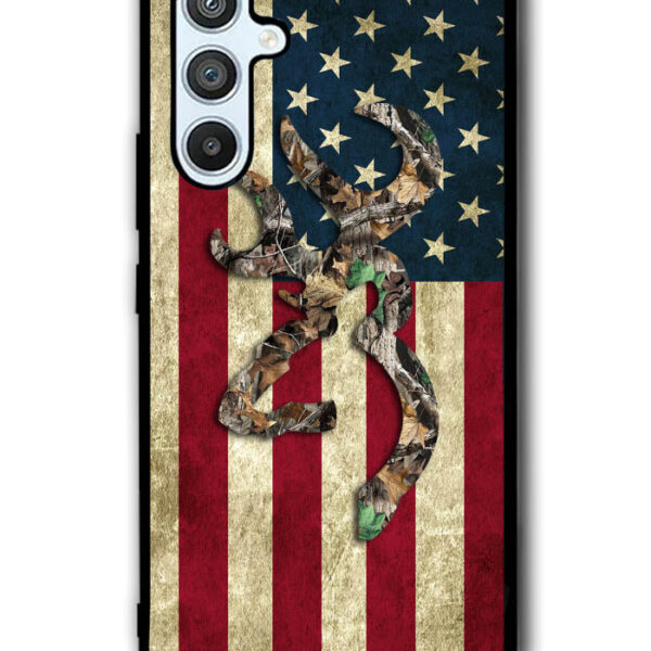Browning Deer Real Tree Camo USA Flag Google Samsung Galaxy A54 5G Case CT1237