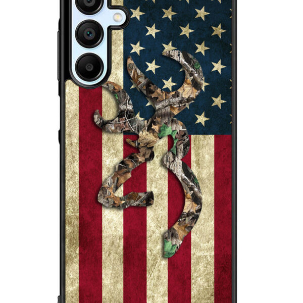 Browning Deer Real Tree Camo USA Flag Samsung Galaxy A15 5G Case CT1237