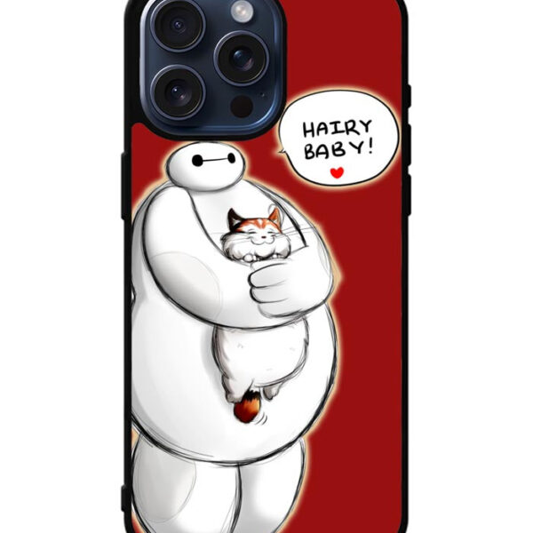 Cat and Baymax Hairy Baby iPhone 15 Pro Max Case CT1809