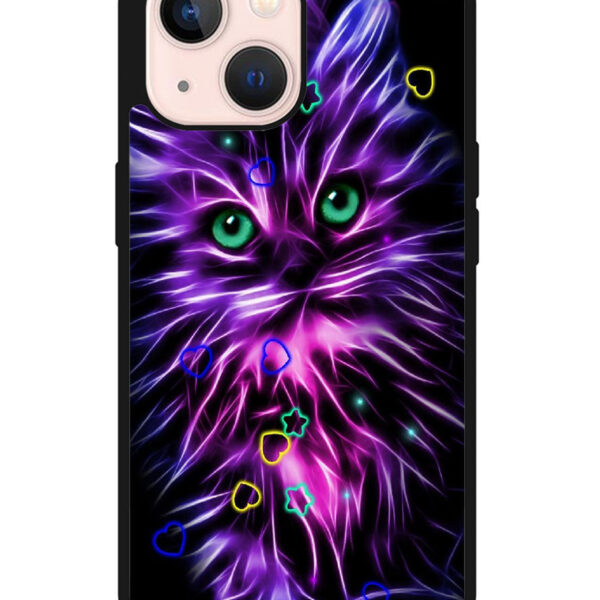 Cat Glow Purple iPhone 13 Mini Case CT8953