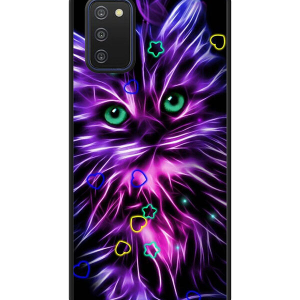 Cat Glow Purple Samsung Galaxy A03S Case CT2629