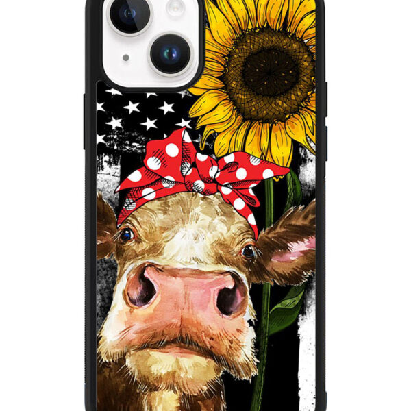 Cow with Tie Sunflower iPhone 15 Plus Case CT10920