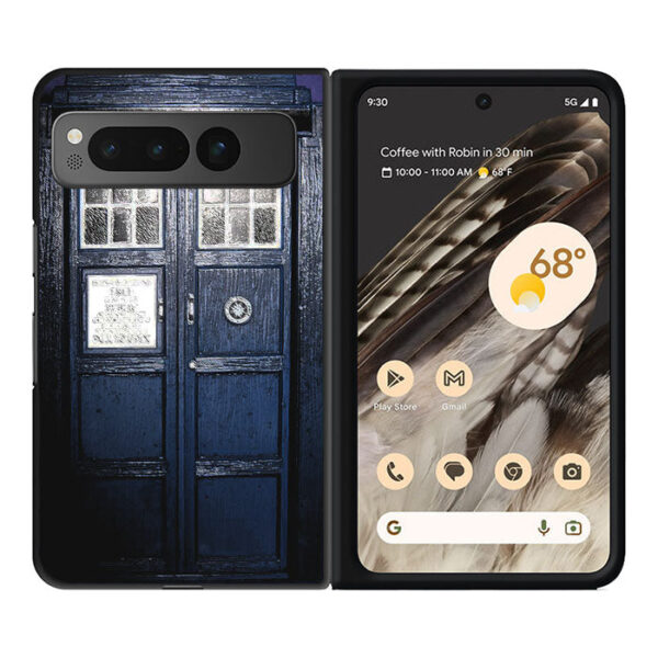 Dark Blue Tardis Doctor Who Toy Google Pixel Fold CT0237