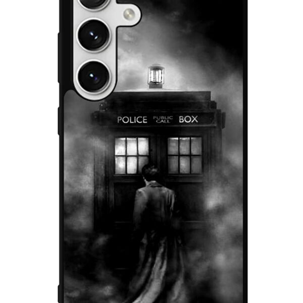 Doctor Who Tardis Police Box Black White Samsung Galaxy S24 5G Case CT0651