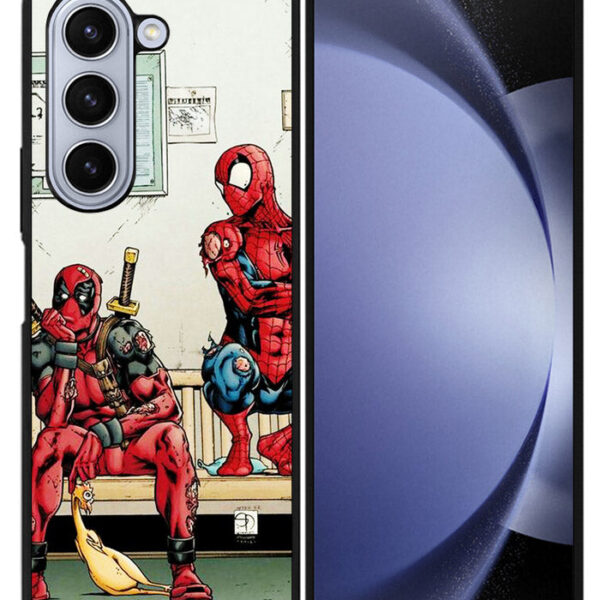 Funny Spiderman and Deadpool Samsung Galaxy Z Fold 5 2023 5G Case CT4899