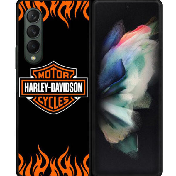 Harley Davidson Fire Logo Cool Google Samsung Galaxy Z Fold 3 5G CT1873