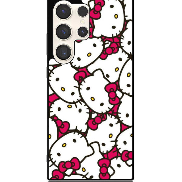 Hello Kitty Face Pattern Samsung Galaxy S24 Ultra Case CT5206