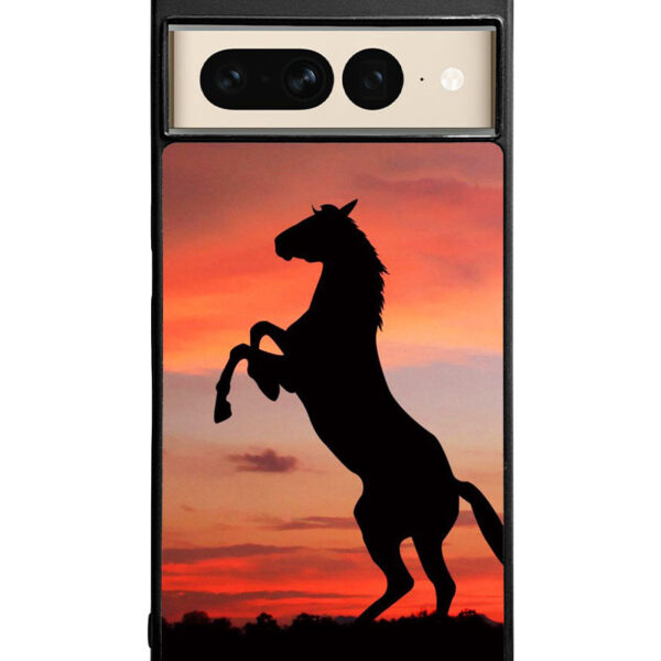 Horse Silhouette On Red Sunset Google Google Pixel 7 Pro Case CT1758