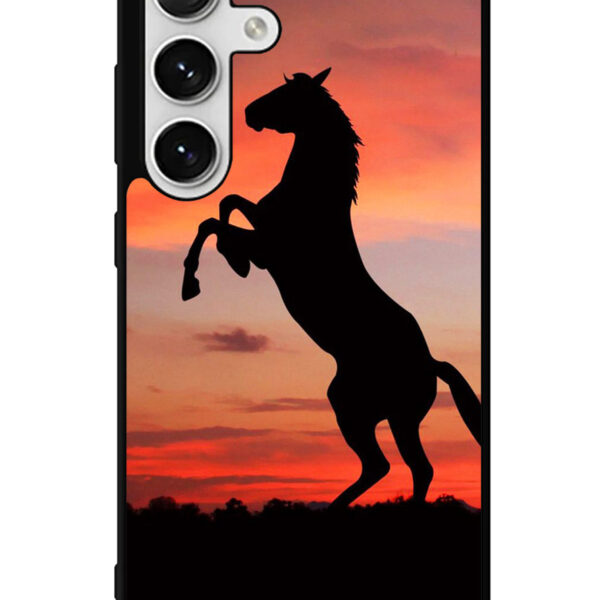 Horse Silhouette On Red Sunset Samsung Galaxy S24 5G Case CT1758