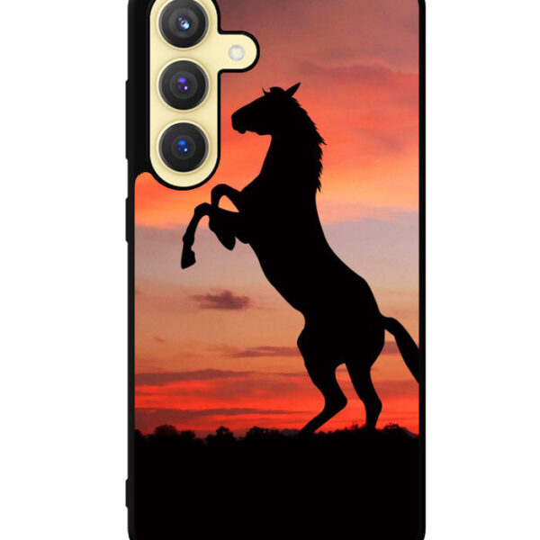 Horse Silhouette On Red Sunset Samsung Galaxy S24 Plus Case CT1758