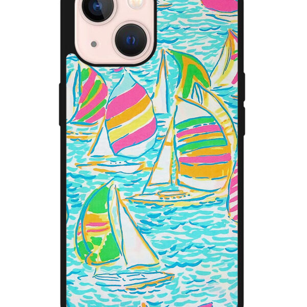 Lilly Pulitzer Sailboat Google iPhone 13 Mini Case CT1301