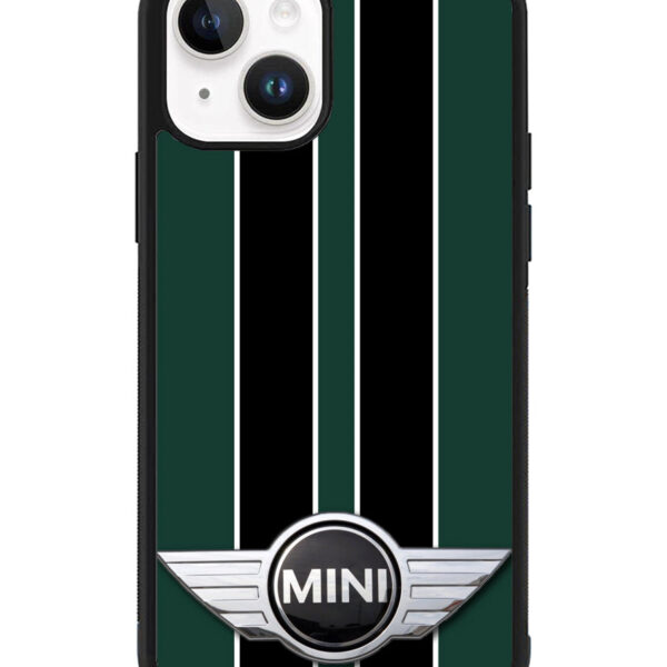 Mini Cooper Style British Racing Black Green iPhone 15 Plus Case CT0695