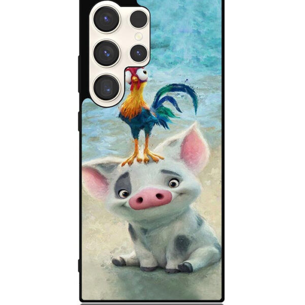 Moana Pua Pig Heihei Beach Samsung Galaxy S24 Ultra Case CT9034