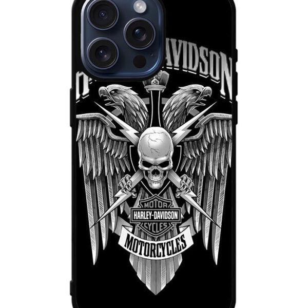 Motor Harley Davidson Skull iPhone 15 Pro Max Case CT7004