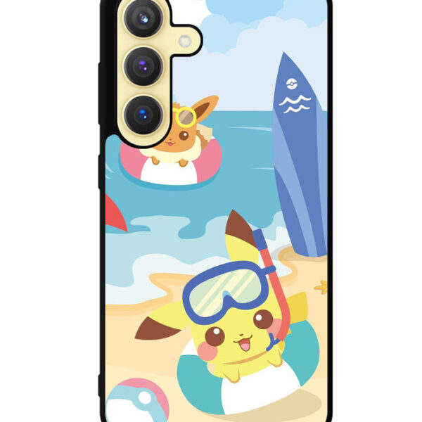 Pikachu Eevee Pokemon Samsung Galaxy S24 Plus Case CT9054