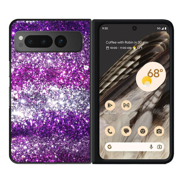 Pink Purple Silver Bling Sparkling Sparkles Google Pixel Fold CT2916