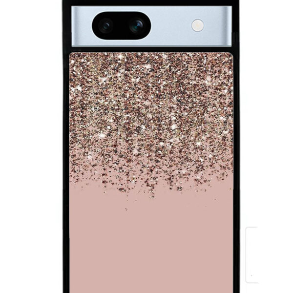 Pink Rose Gold Bronze Glitter Google Pixel 7A Case CT10545