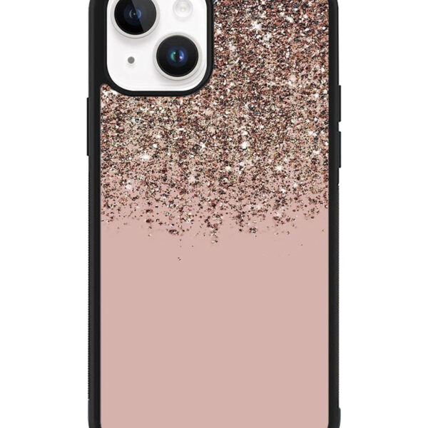 Pink Rose Gold Bronze Glitter iPhone 15 Case CT10545