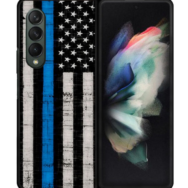 Police Blue Line Flag Samsung Galaxy Z Fold 3 5G CT1320