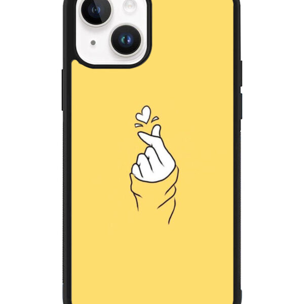 Saranghaeo Hand Love Yellow iPhone 15 Plus Case CT6926