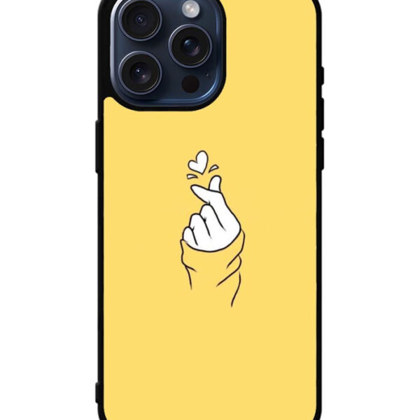 Saranghaeo Hand Love Yellow iPhone 15 Pro Max Case CT6926