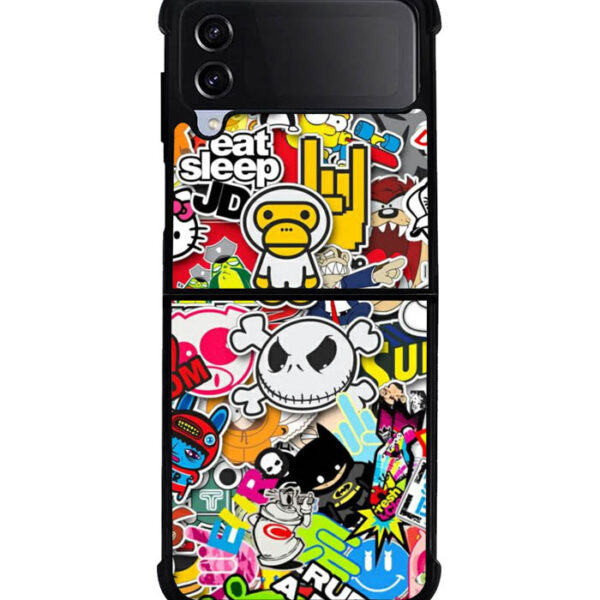 Stickerbomb Graffiti Art Collage Cool Samsung Galaxy Z Flip 3 5g Case CT0474