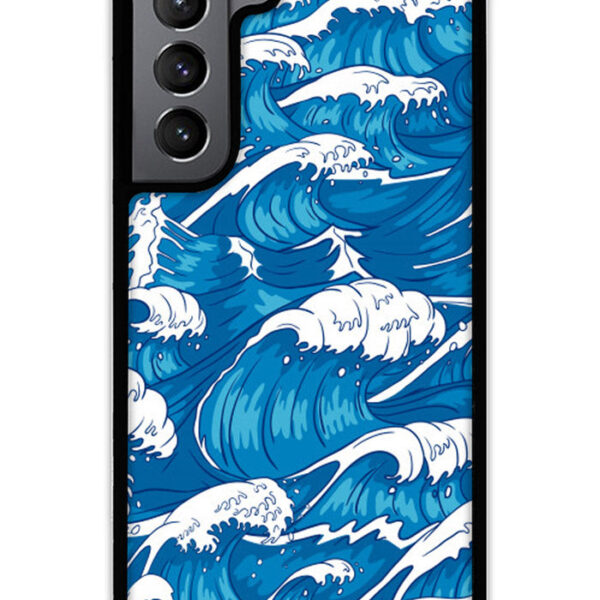 storm waves seamless pattern raging ocean water sea Samsung Galaxy S22 Plus 5G Case CT0493