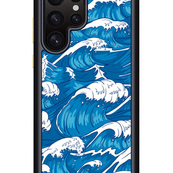 storm waves seamless pattern raging ocean water sea Samsung Galaxy S22 Ultra 5G Case CT0493