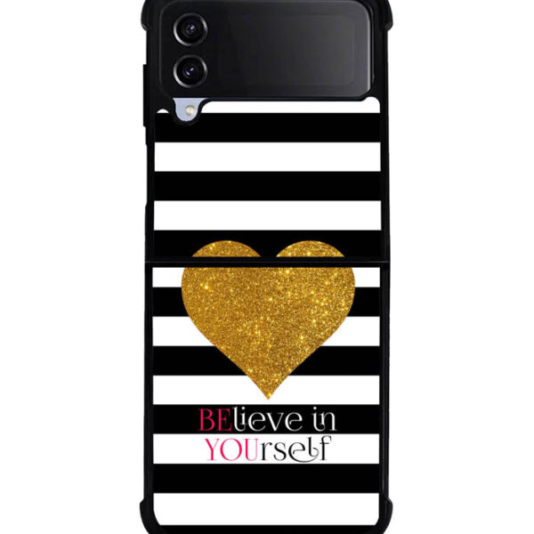 Stripes gold heart Samsung Galaxy Z Flip 3 5g Case CT0451